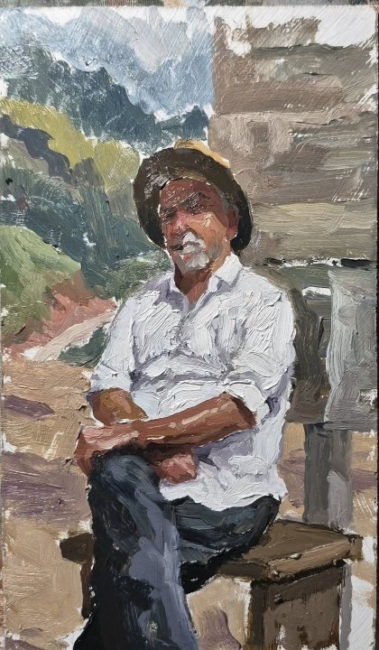 Campesino, óleo de William Maldonado