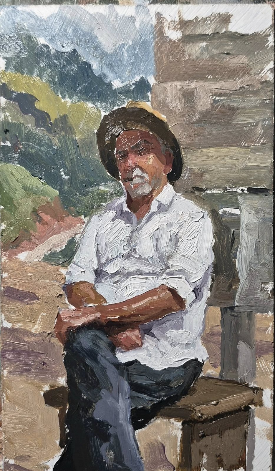 Campesino, óleo de William Maldonado