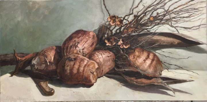 Cocos secos, óleo de William Maldonado