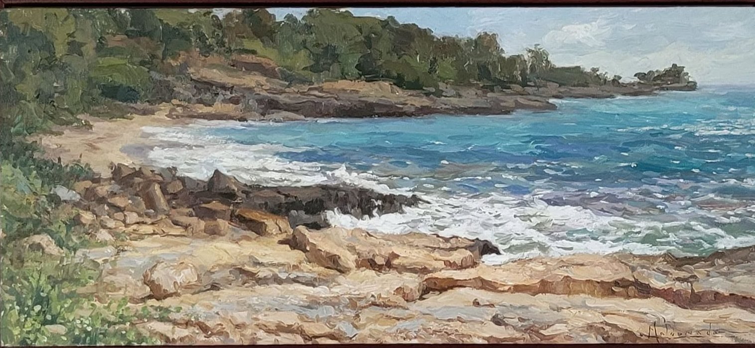 Costa de Guánica, óleo sobre hardboard de William Maldonado