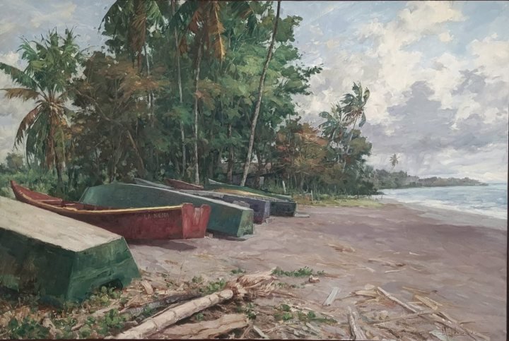 Costa de Mayagüez, óleo sobre lino de William Maldonado