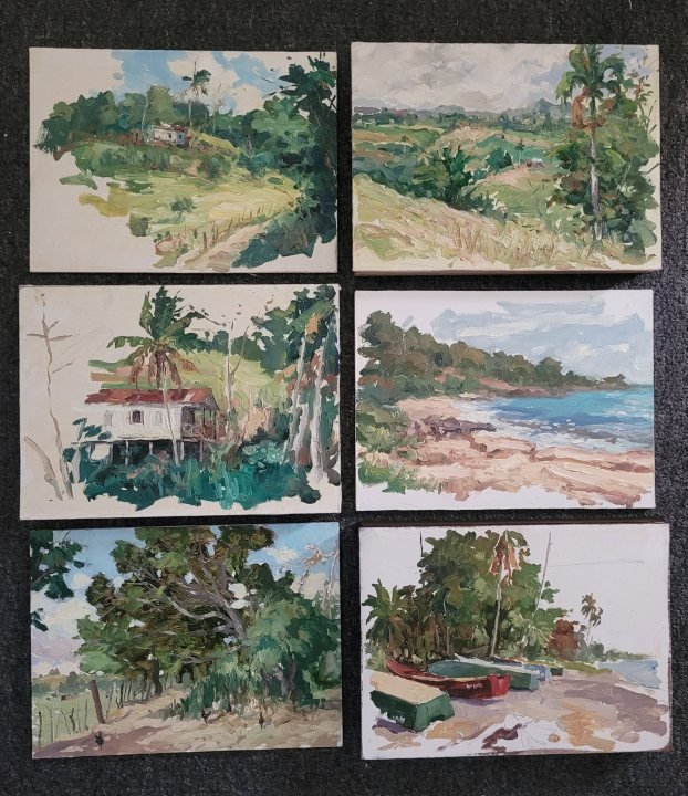Pequeños estudios de color, óleo sobre hardboard de William Maldonado
