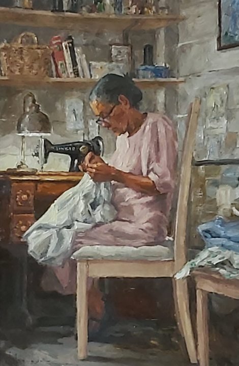La abuela, óleo de William Maldonado