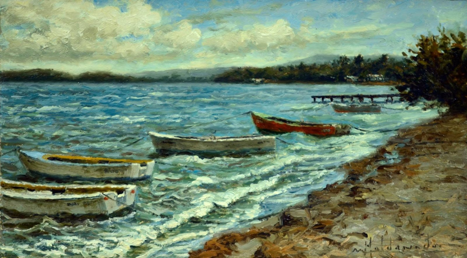 Marina, óleo de William Maldonado