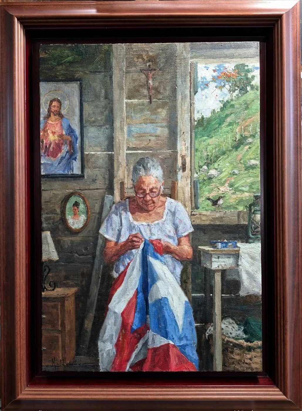 Terminada y enmarcada — Cosiendo mi bandera